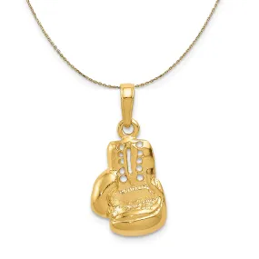 14k Yellow Gold 2D Boxing Glove Necklace