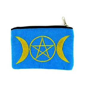 2-Tone Triple Moon and Pentagram Coin Purse