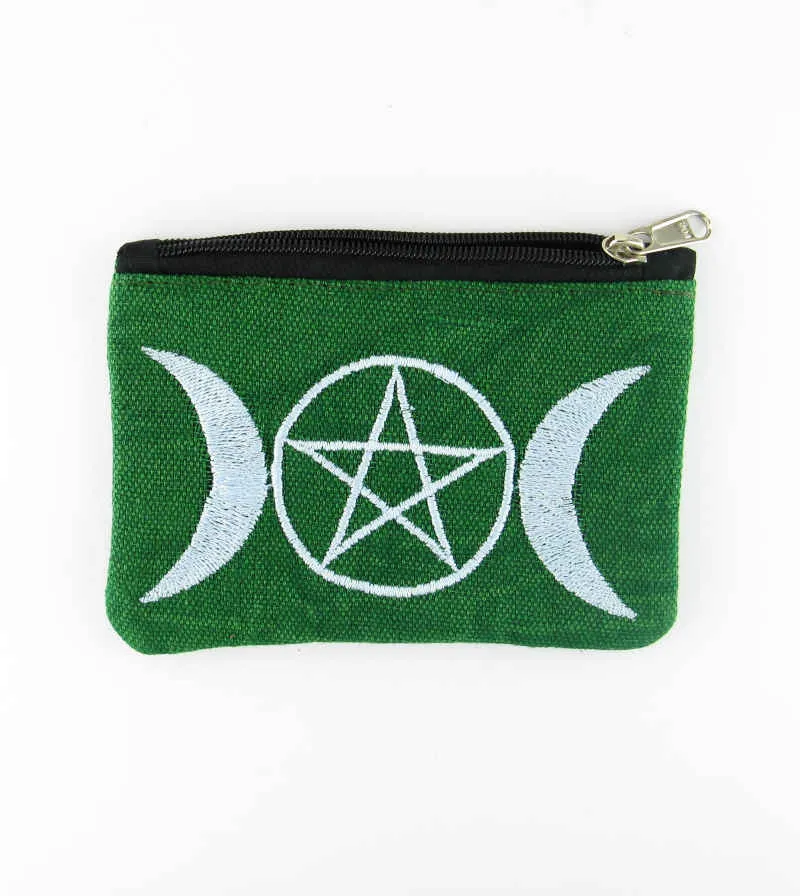 2-Tone Triple Moon and Pentagram Coin Purse