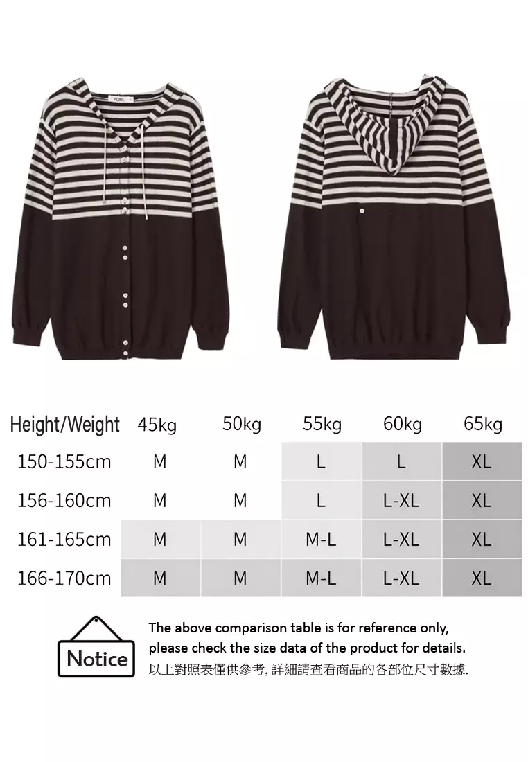 A-IN GIRLS Stylish Striped Hooded Knit Jacket