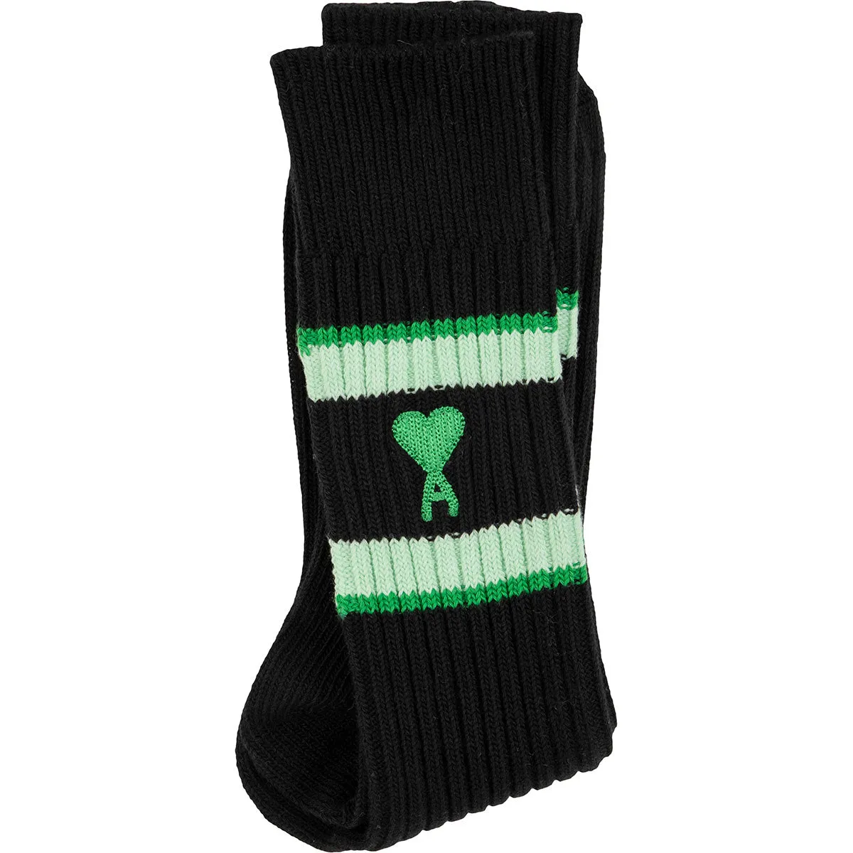 AMI Logo Intarsia Stripe Detailed Socks