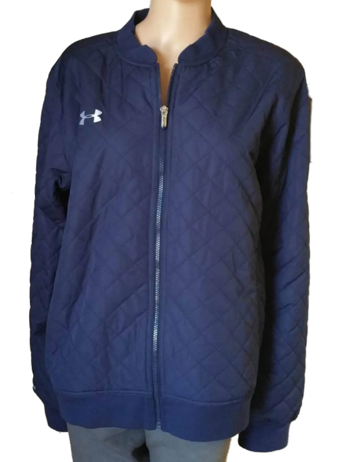 Auburn Tigers UnderArmour AllSeasonGear Storm1 WOMENS Navy LS Full Zip Coat(L)