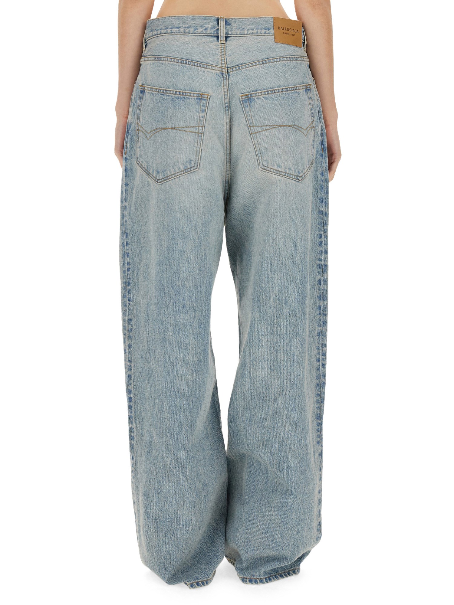 BALENCIAGA    COTTON DENIM BAGGY JEANS