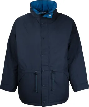 Basic Concealed Hooded Jacket Navy