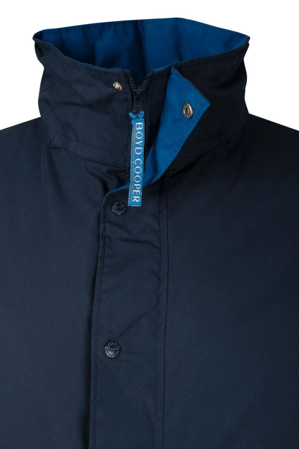 Basic Concealed Hooded Jacket Navy