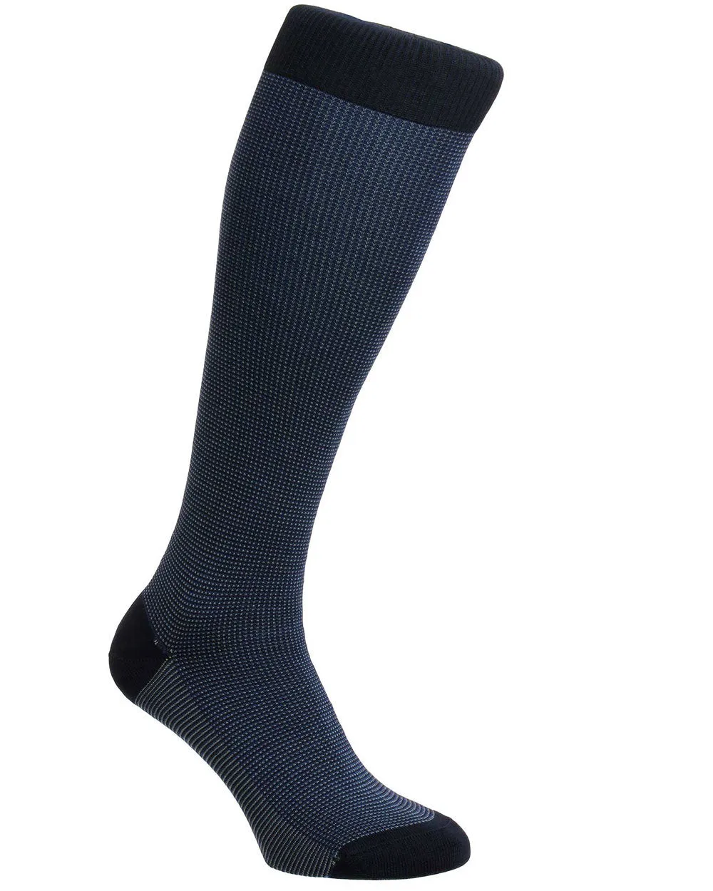 Birdseye Over the Calf Socks in Navy