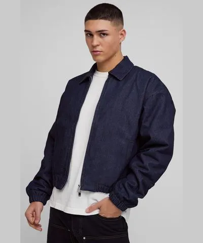 boohoo Mens Boxy Denim Padded Jacket