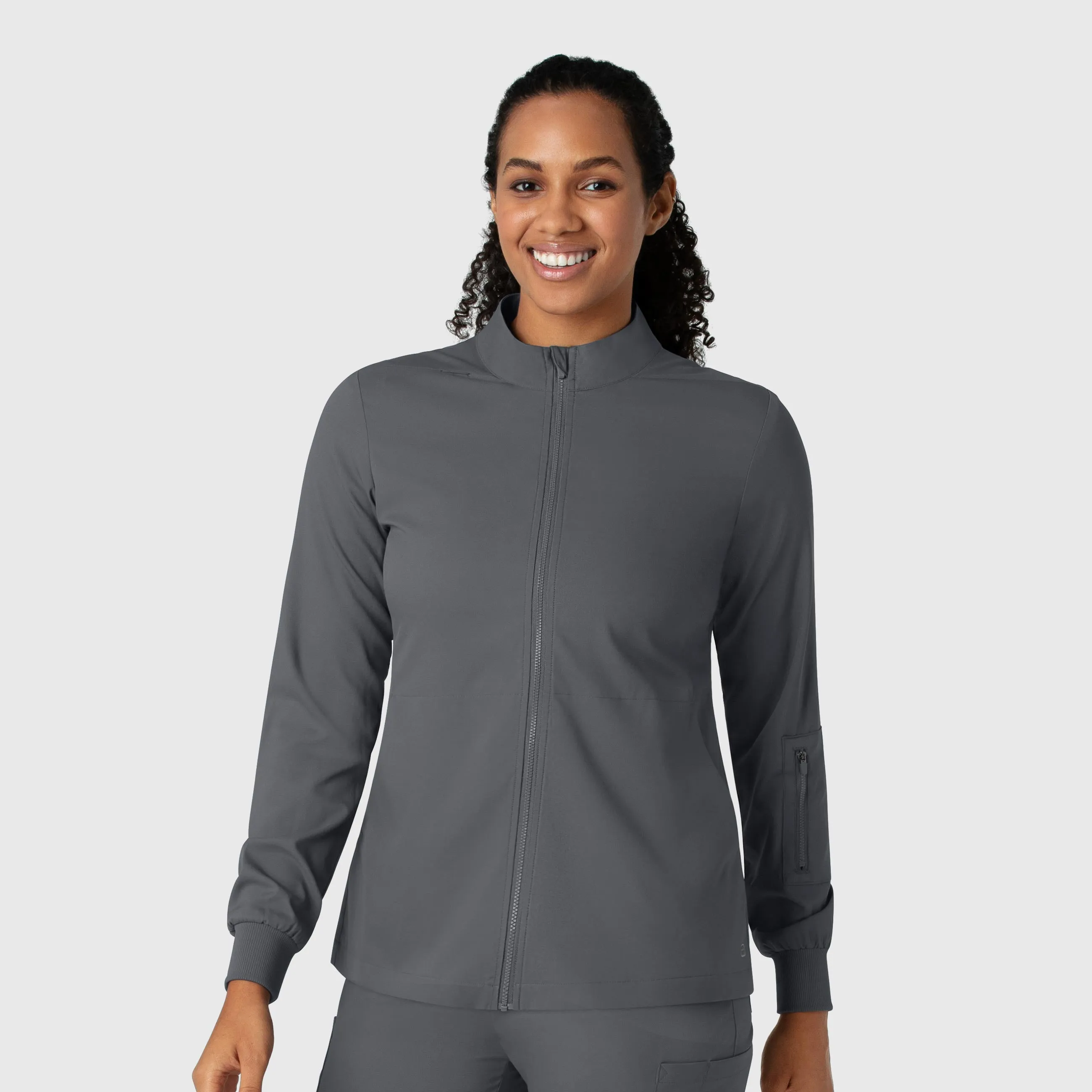 Boundless Women's Warm Up Scrub Jacket - Pewter