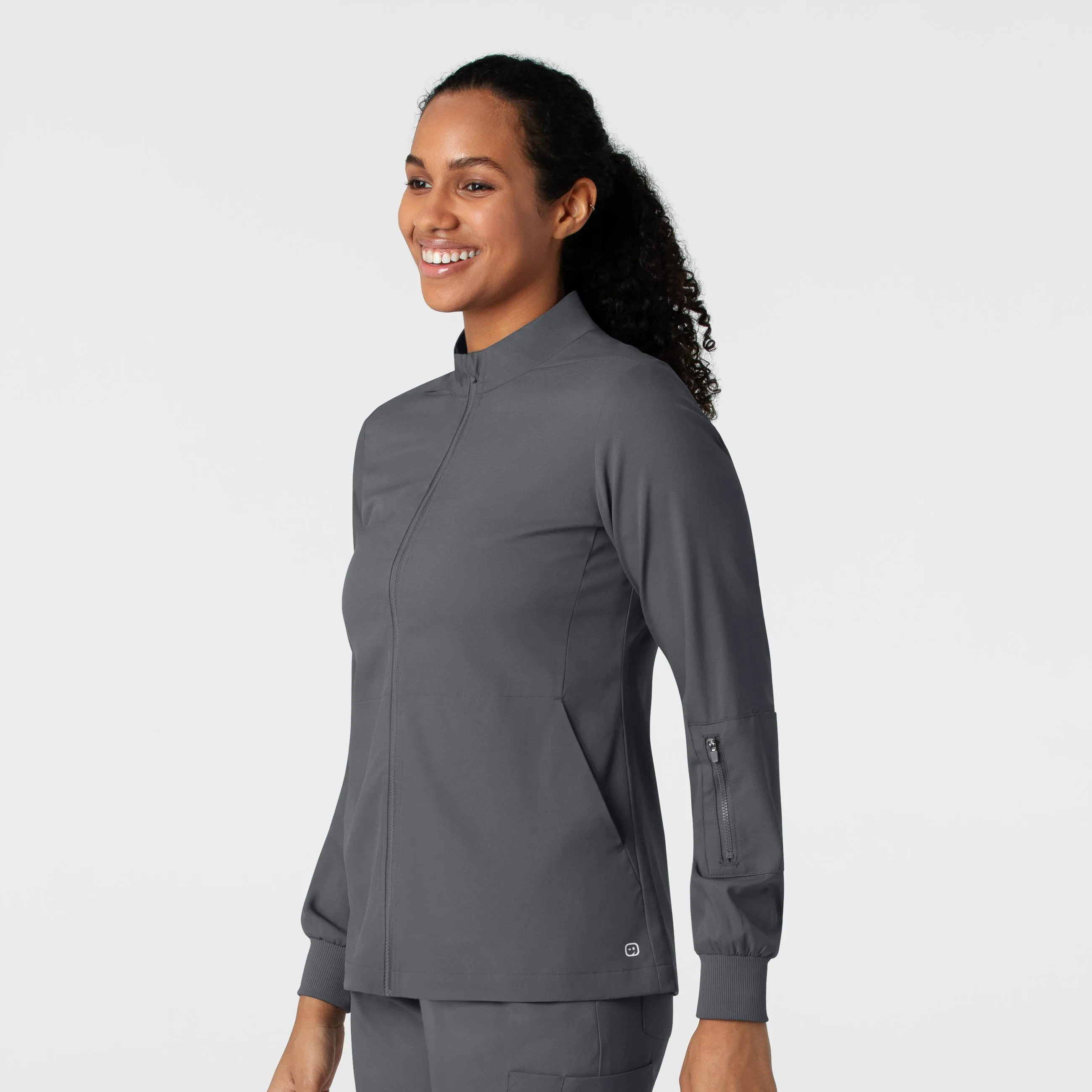 Boundless Women's Warm Up Scrub Jacket - Pewter