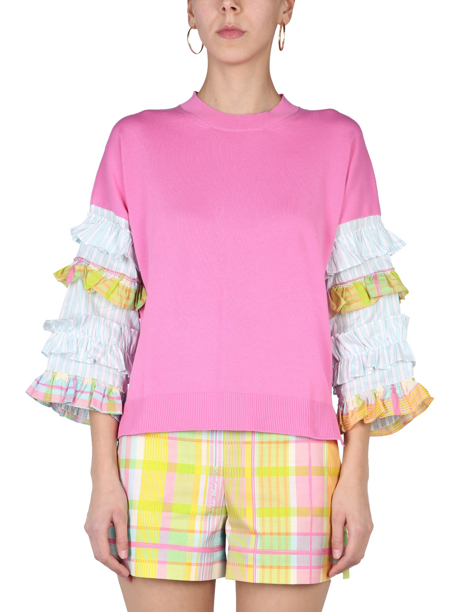 BOUTIQUE MOSCHINO    COTTON RUFFLES JERSEY