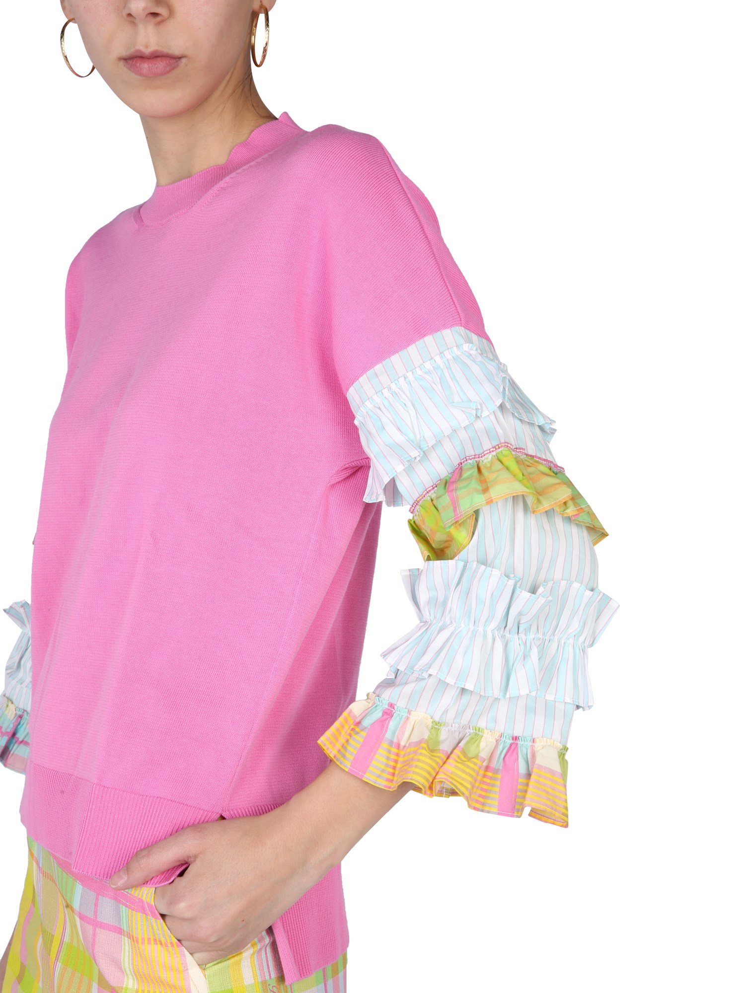 BOUTIQUE MOSCHINO    COTTON RUFFLES JERSEY