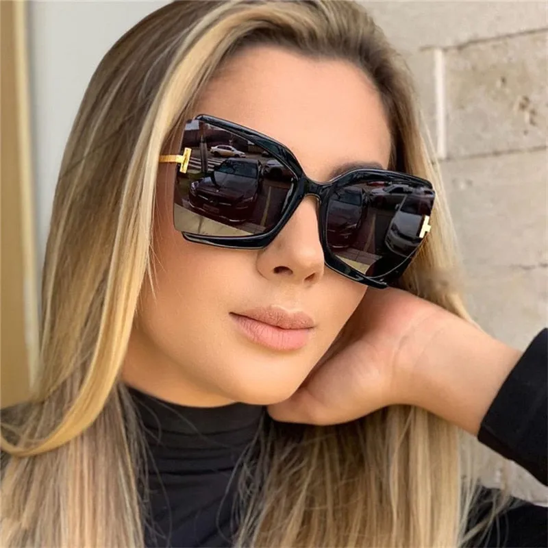 Brand Designer T Sunglasses Oversized Square Women