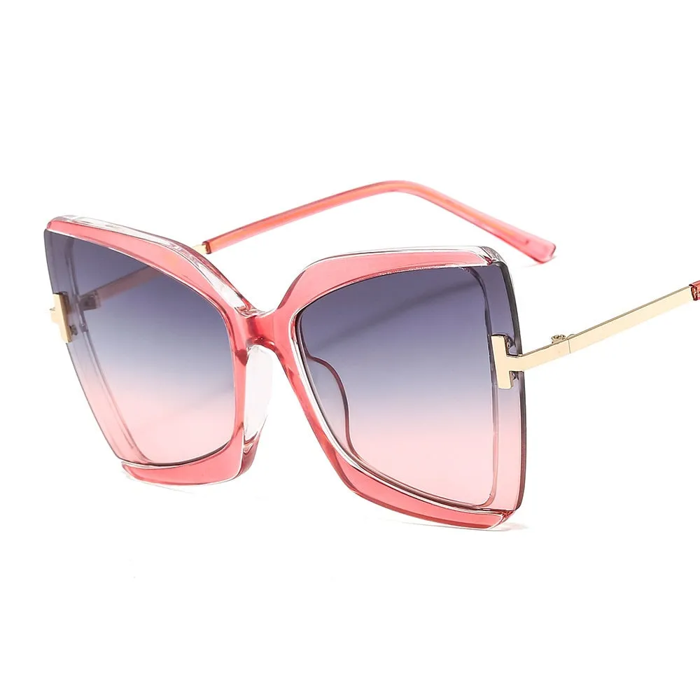 Brand Designer T Sunglasses Oversized Square Women