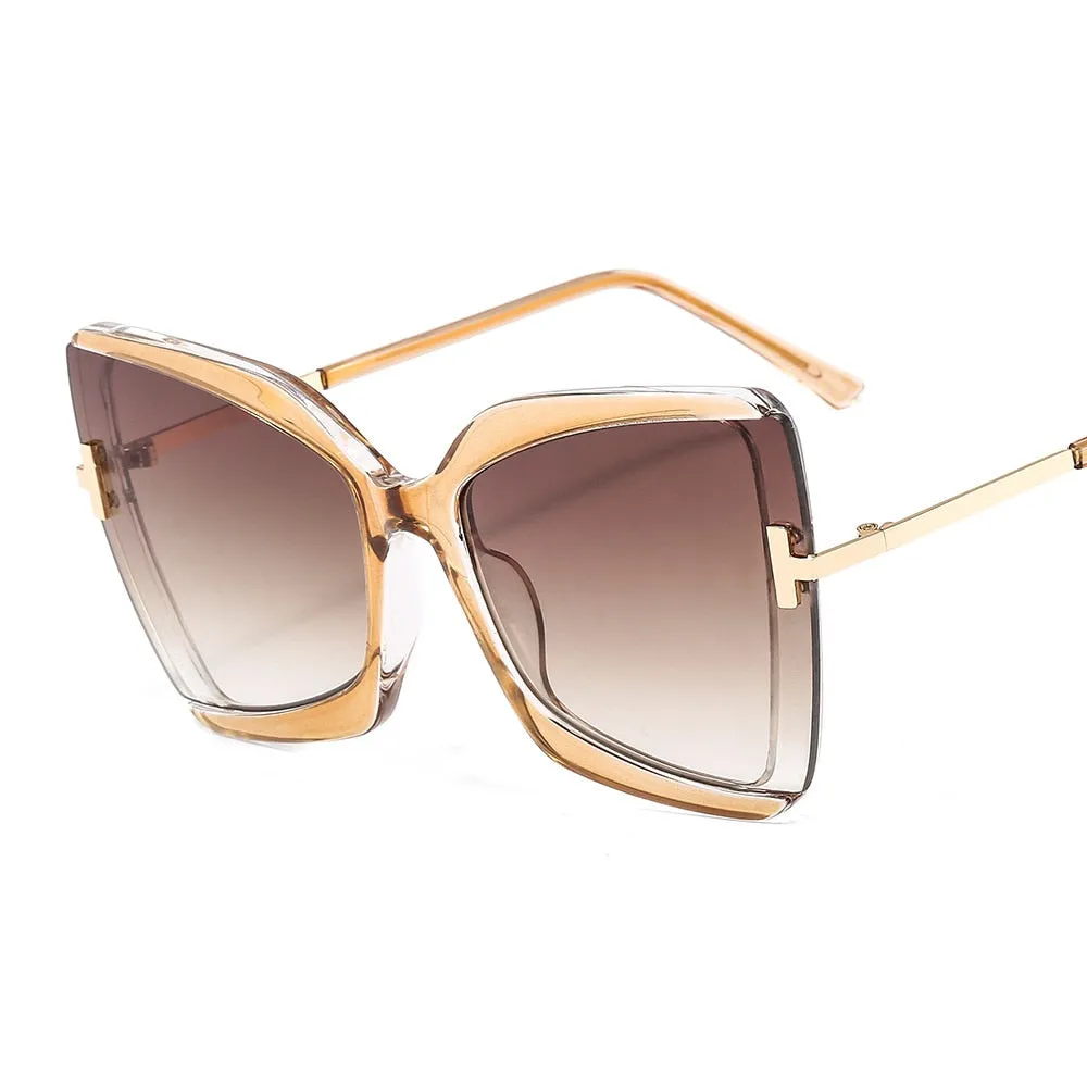 Brand Designer T Sunglasses Oversized Square Women