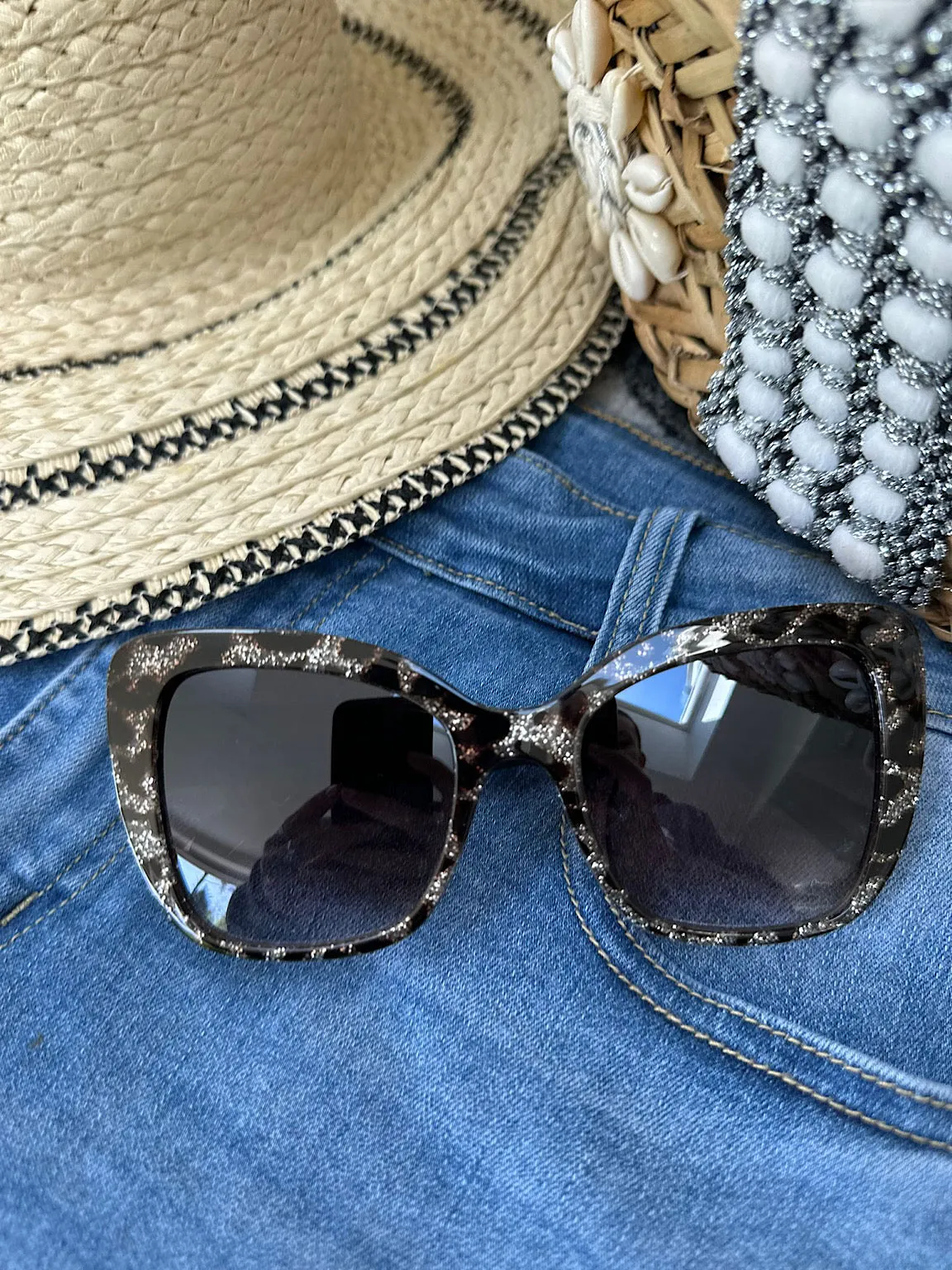 Brown Glitter Tortoiseshell Sunglasses Lyra