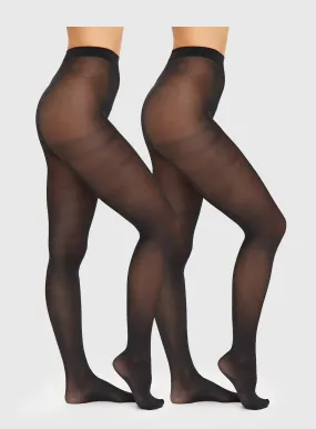 Buy Black 40 Denier Opaque Tights 2 Pack XL | Tights | Tu