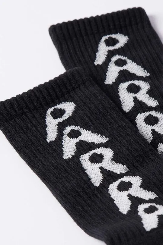 by Parra socks Hole Logo Crew Socks men's black color 51176