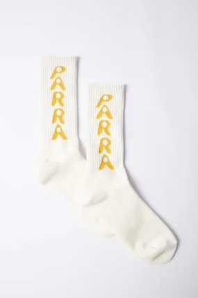 by Parra socks Hole Logo Crew Socks men's white color 51175