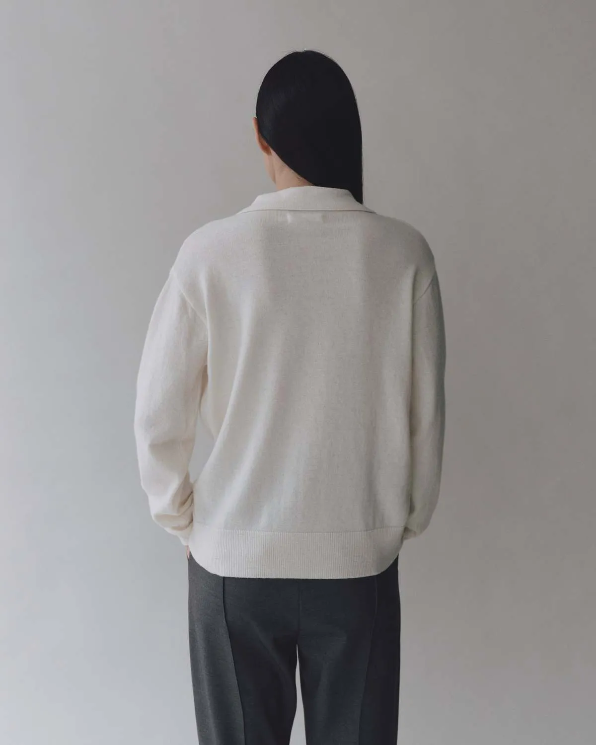 Cashmere Blend Polo Sweater