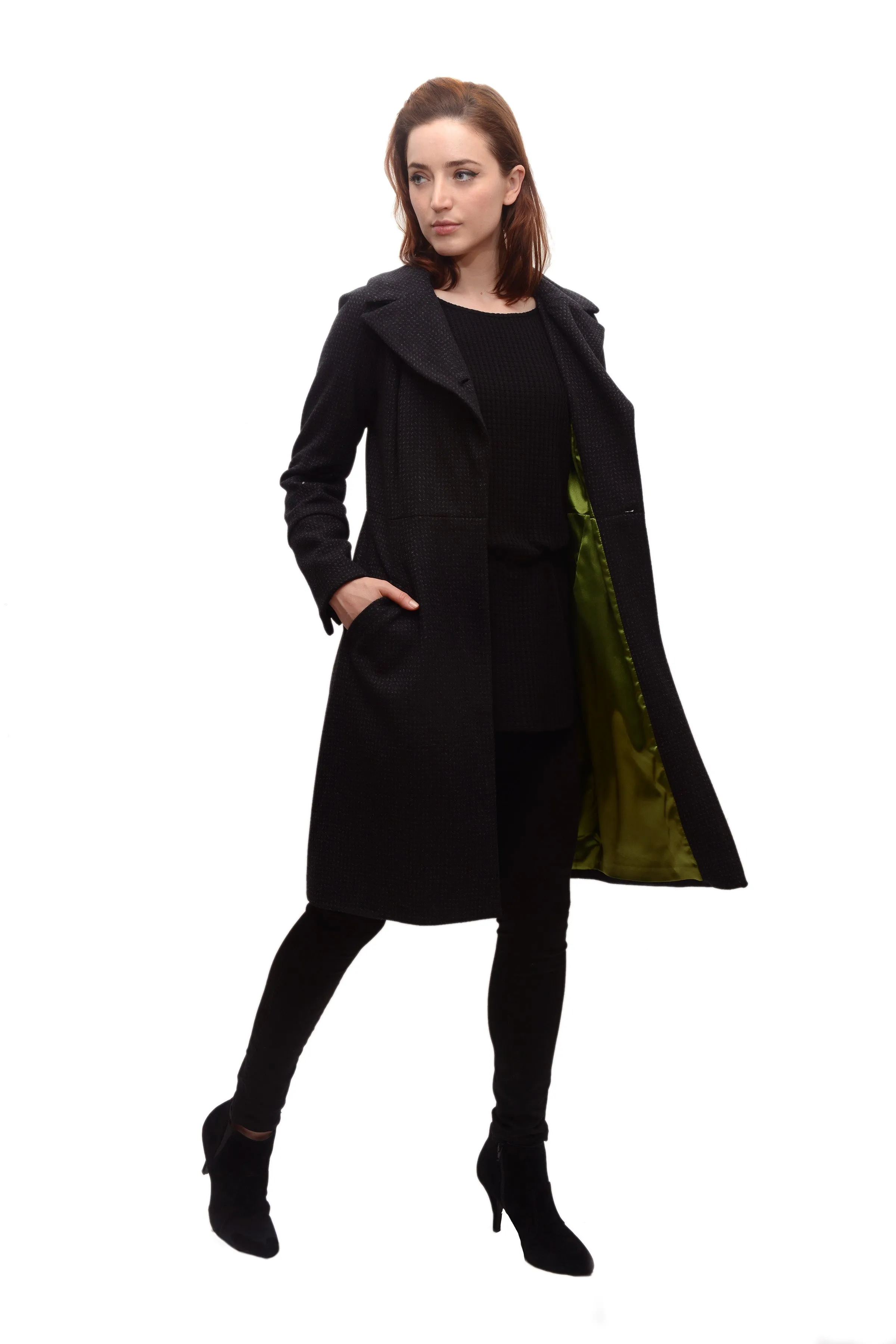 Cassie Coat in Textured Novely Wool