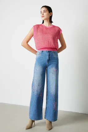 Colored embellishments jeans