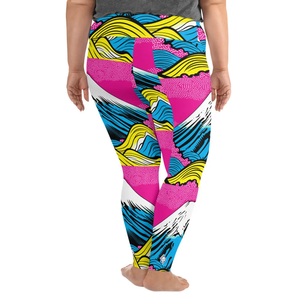 Colorful and Vibrant Roy Lichtenstein Mt Fuji Yoga Plus Sized Pants for Women 001