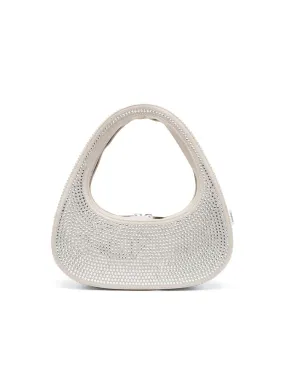 Coperni Crystal Embellished Cream Baguette Swipe Bag