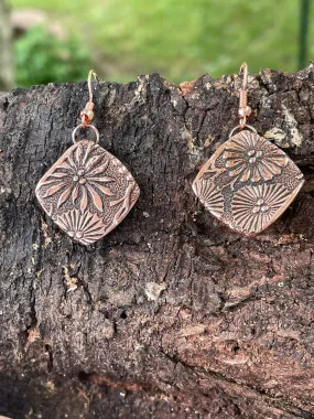 Copper Flower Earrings