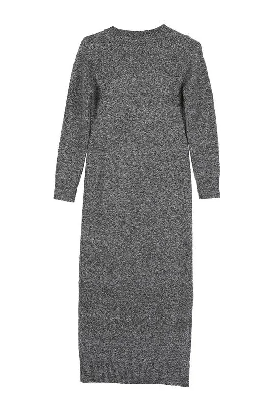 Cozy V-Neck Sweater Dress