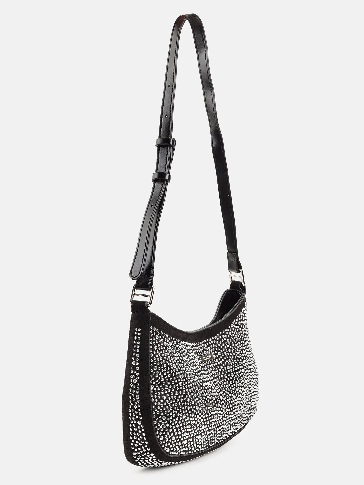 Crossbody Bag With Sparkle Of Metal Beads Exterior