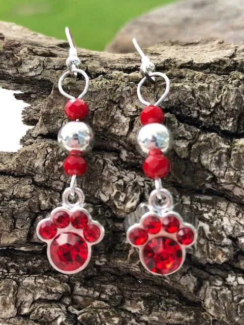 Crystal Paw Earrings