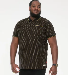 D555 Big Mens Jersey Polo With All Over Print and Jacquard Trims (RAUL)