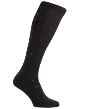 Diagonal Spiral Over the Calf Socks in Black