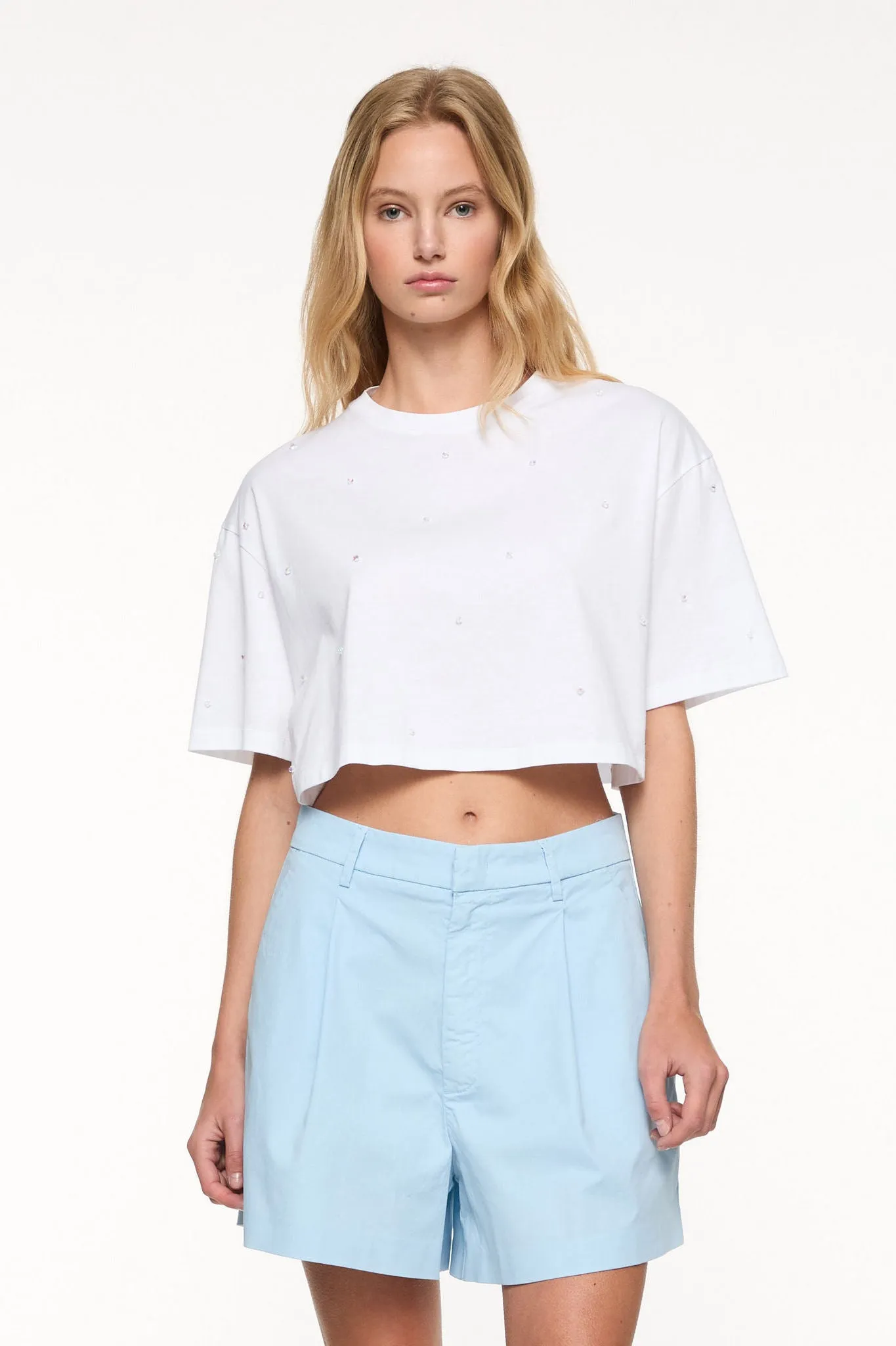 Dondup T-shirt Crop Bianco Donna