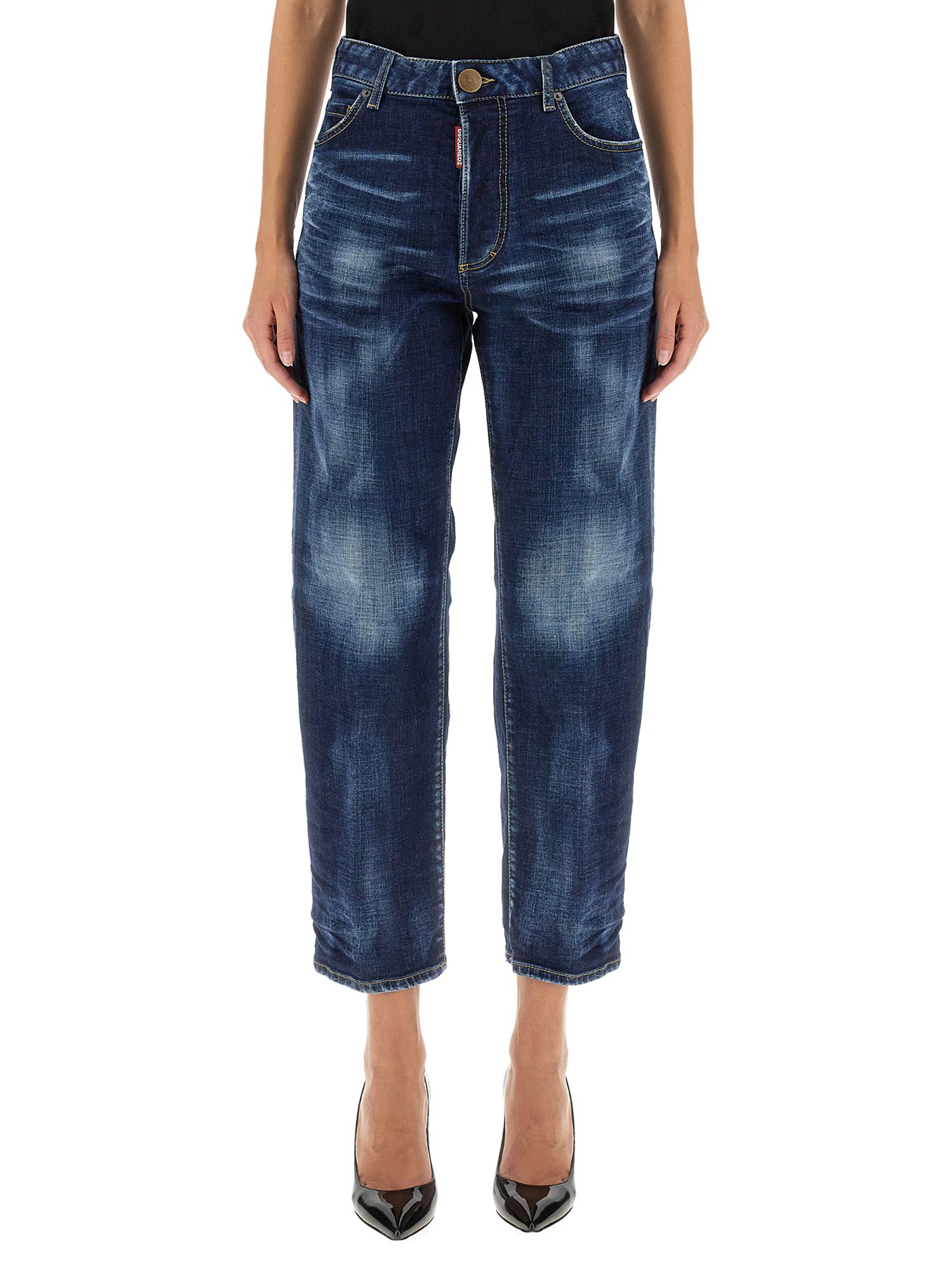 DSQUARED    BOSTON COTTON DENIM JEANS