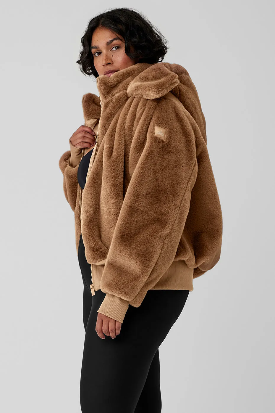 Faux Fur Foxy Jacket - Toasted Almond