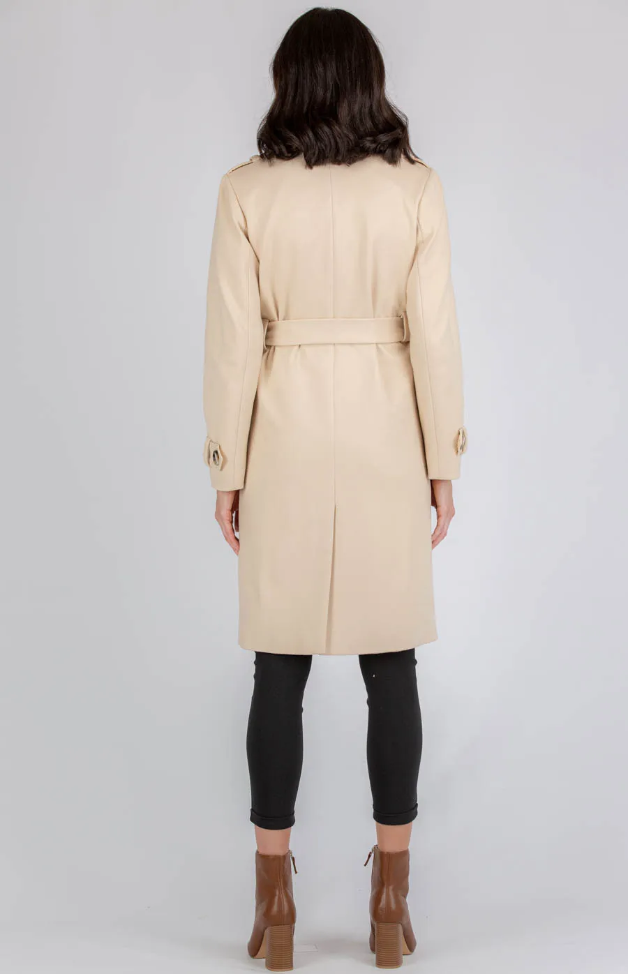 Faux Wool Coat with Button Details (AJT317B)