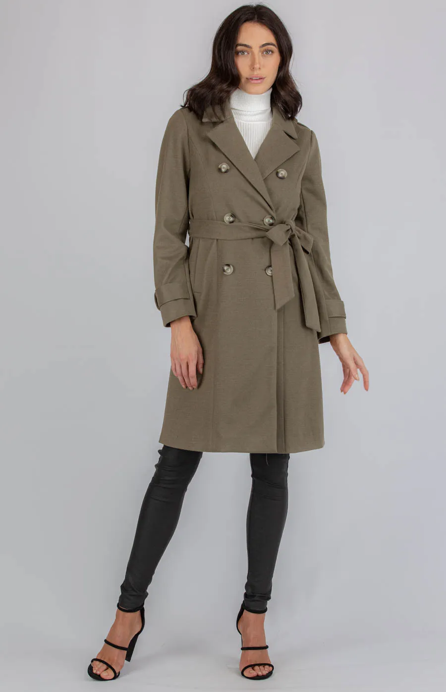 Faux Wool Coat with Button Details (AJT317B)