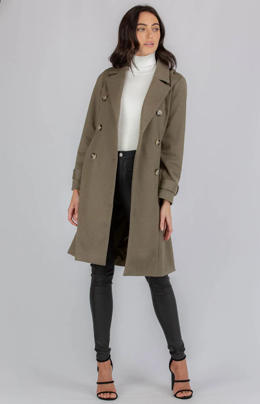 Faux Wool Coat with Button Details (AJT317B)