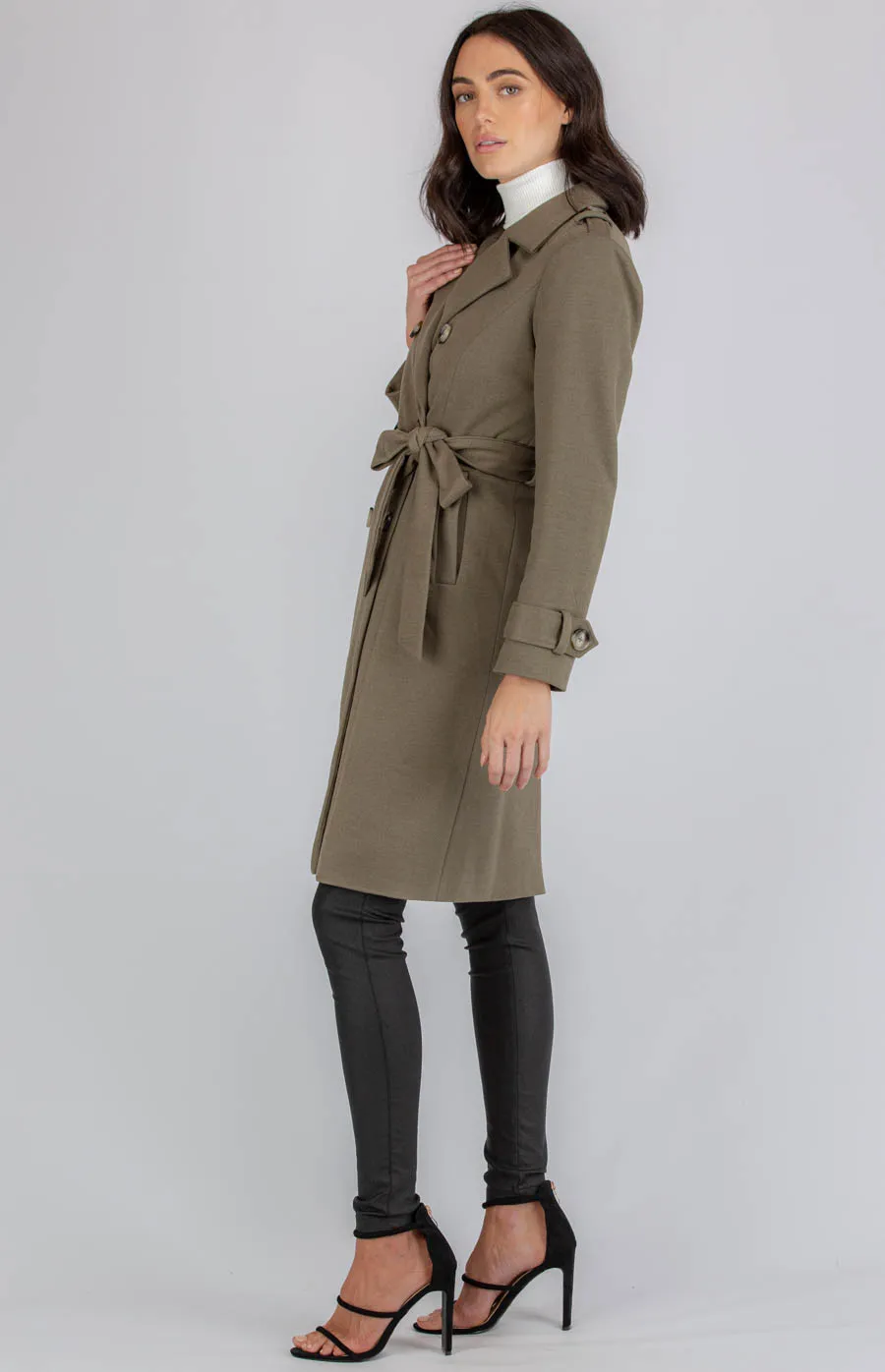 Faux Wool Coat with Button Details (AJT317B)