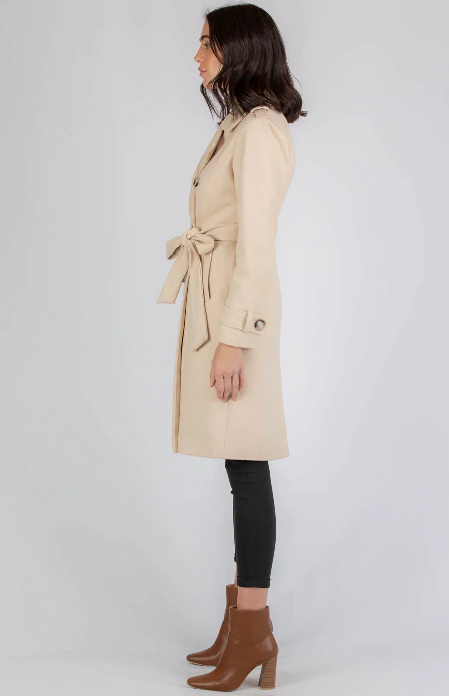 Faux Wool Coat with Button Details (AJT317B)