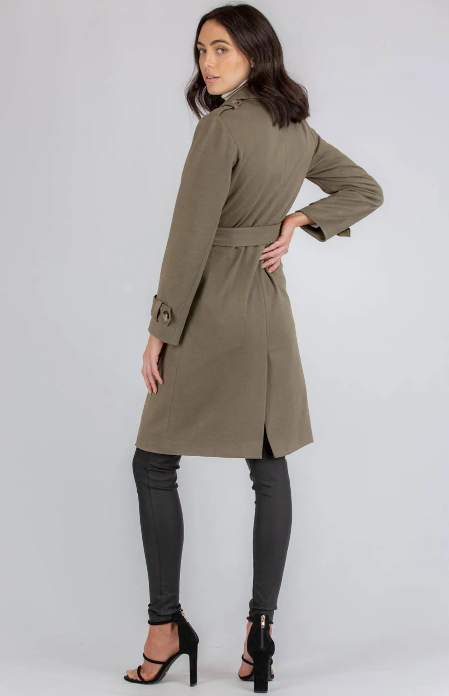 Faux Wool Coat with Button Details (AJT317B)