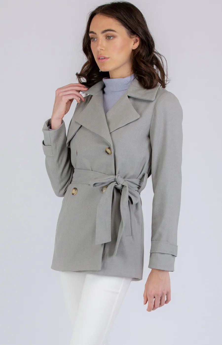 Faux Wool Mid Length Coat with Button (AJT803B)