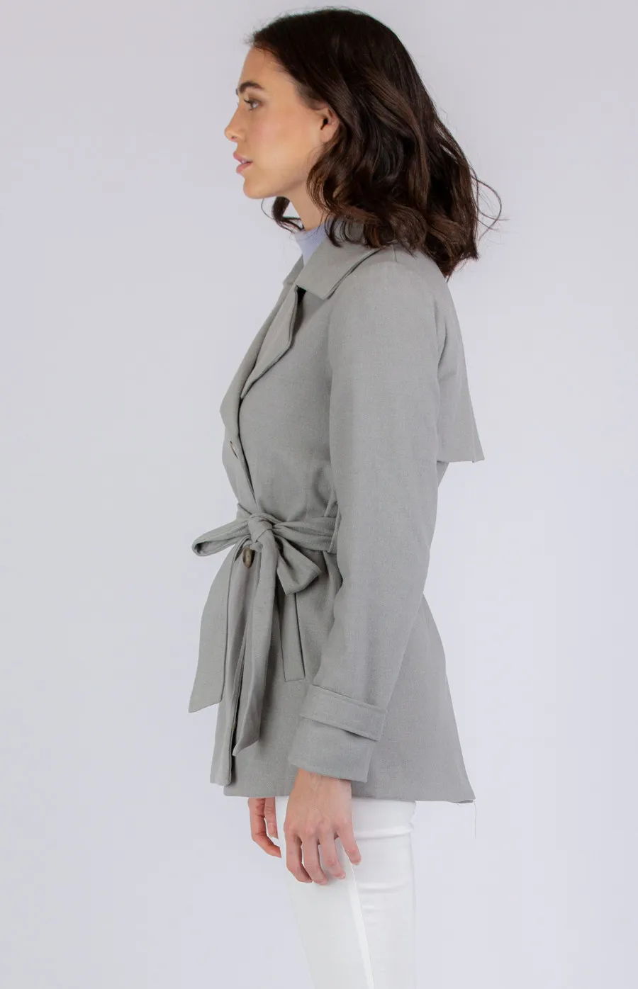 Faux Wool Mid Length Coat with Button (AJT803B)