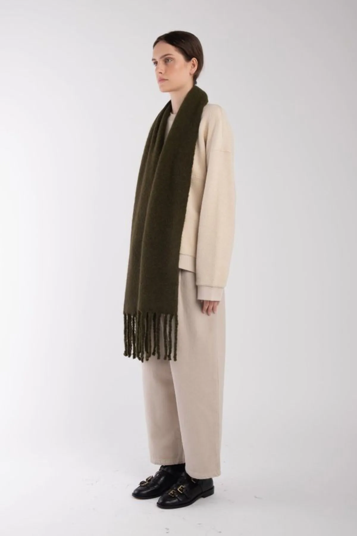 Fringe Scarf - Olive