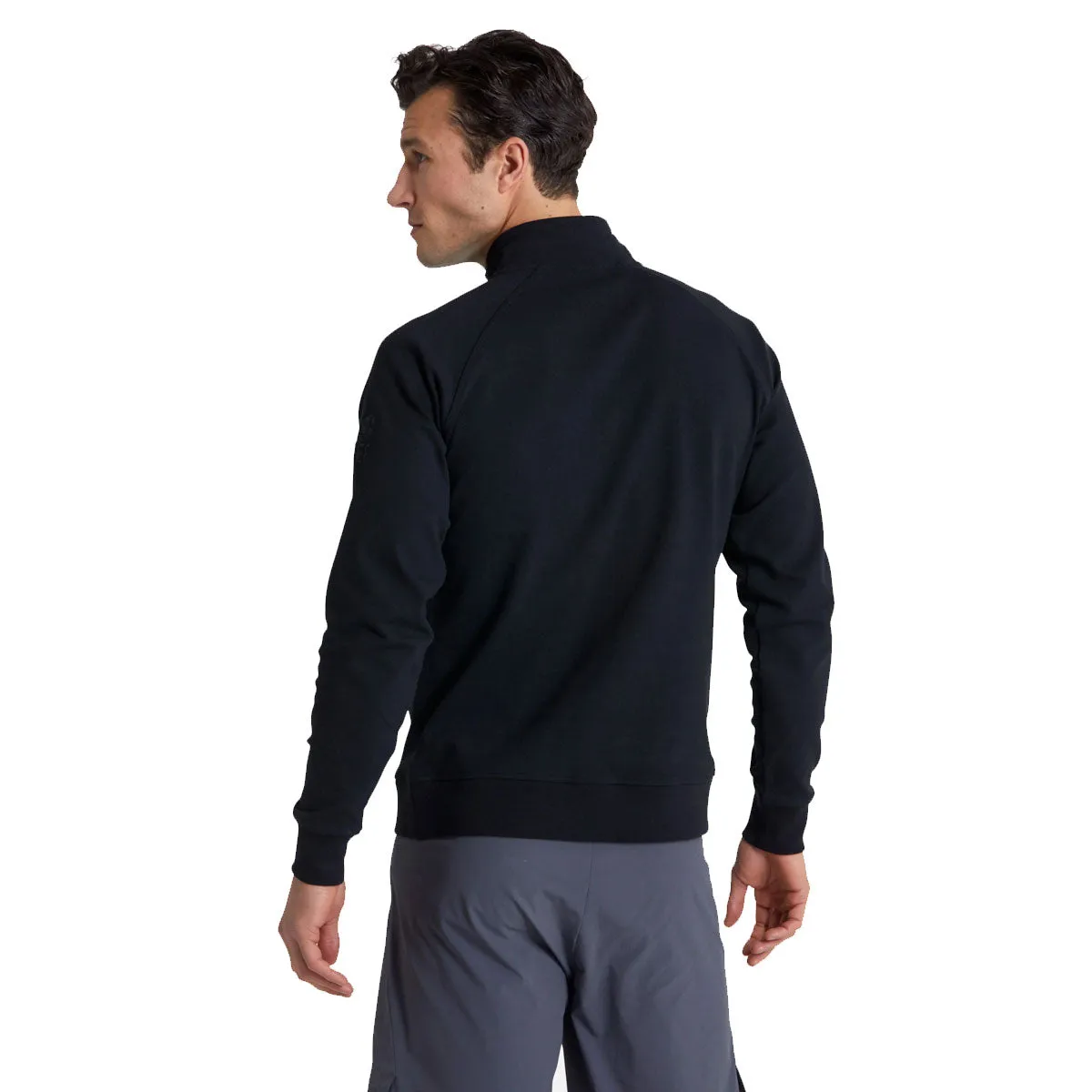 Gym+Coffee Chill Half Zip Hoodie - Mens - Black