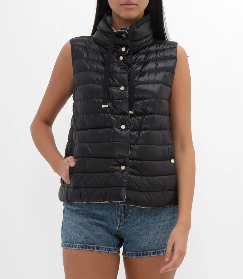 HERNOREVERSIBLE SLEEVELESS JACKET IN NYLON ULTRALIGHT