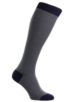 Herringbone Over the Calf Socks in Ocean