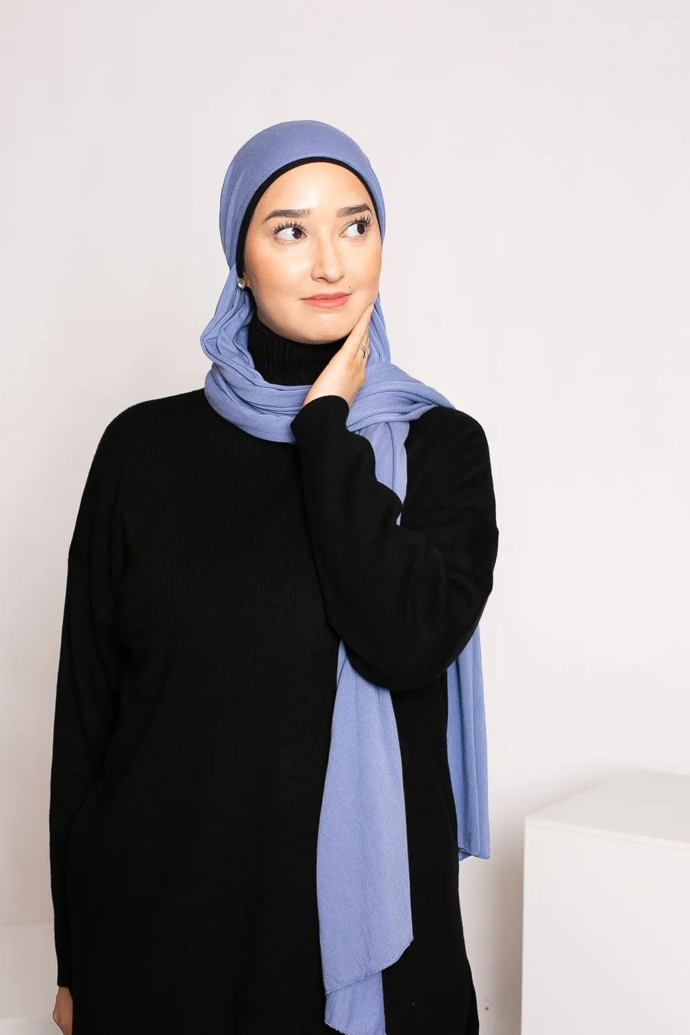 Hijab jersey suave blue jeans