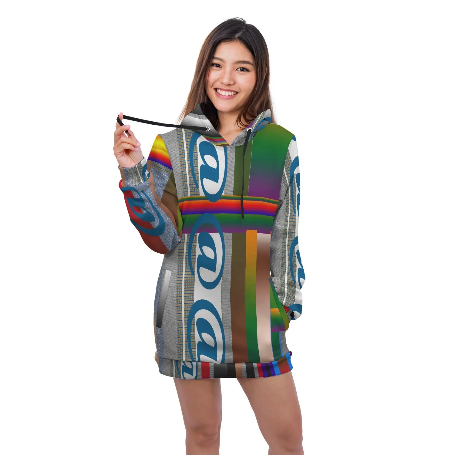 HOODIE DRESS WITH@